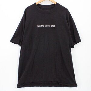 SPLUNK Shirt Men Black Short Sleeve Take Sh Out Of IT Graphic Logo Cotton Sz 2XL